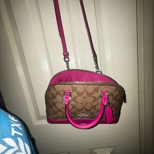 Coach Pink and Brown Crossbody Bag